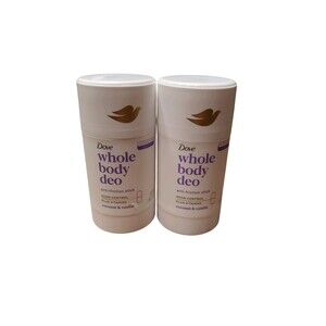 2 x Dove Whole Body Deo Aluminum Free Anti-Friction Stick Coconut &Vanilla 2.6oz